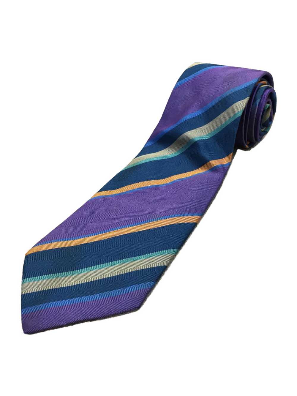 Hermes tie Silk Multicolor Stripe Men Formal - image 1