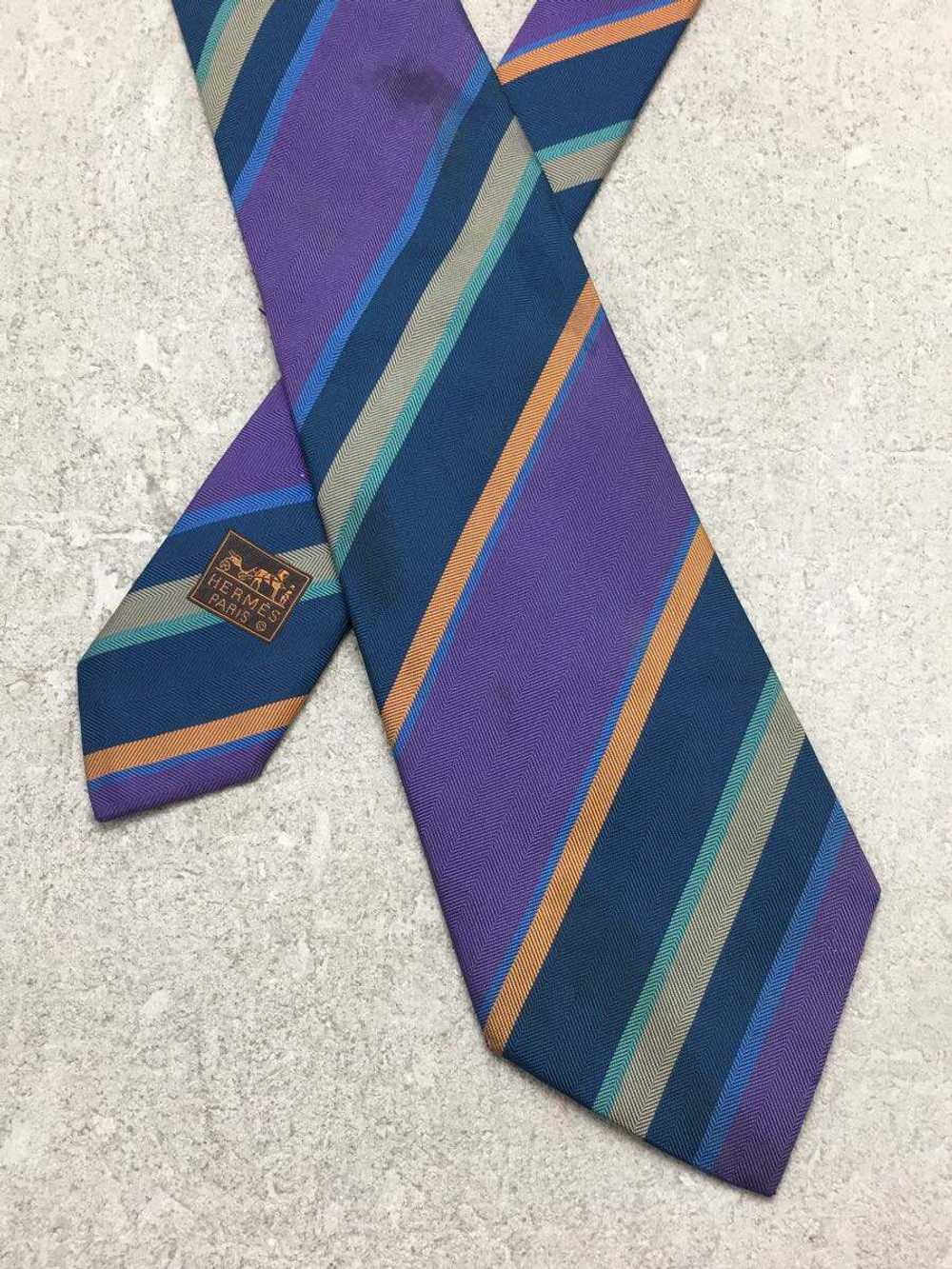 Hermes tie Silk Multicolor Stripe Men Formal - image 2