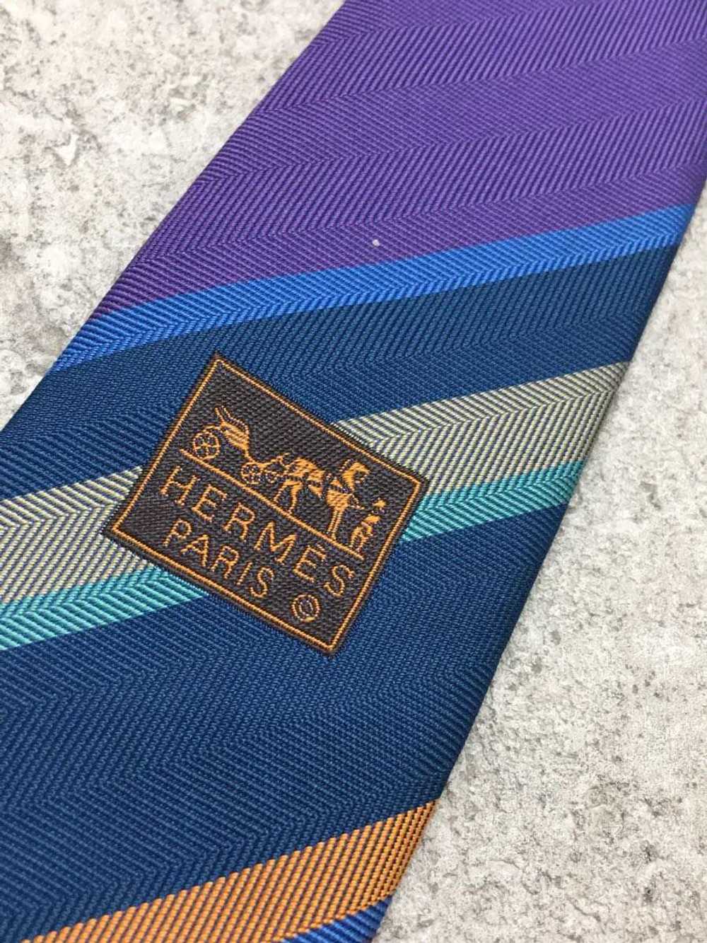 Hermes tie Silk Multicolor Stripe Men Formal - image 3