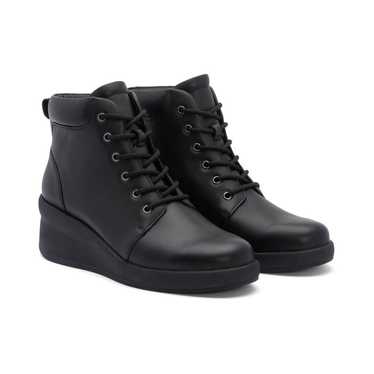 ABEO Passage Black Leather Neutral Foodbed Lace Up