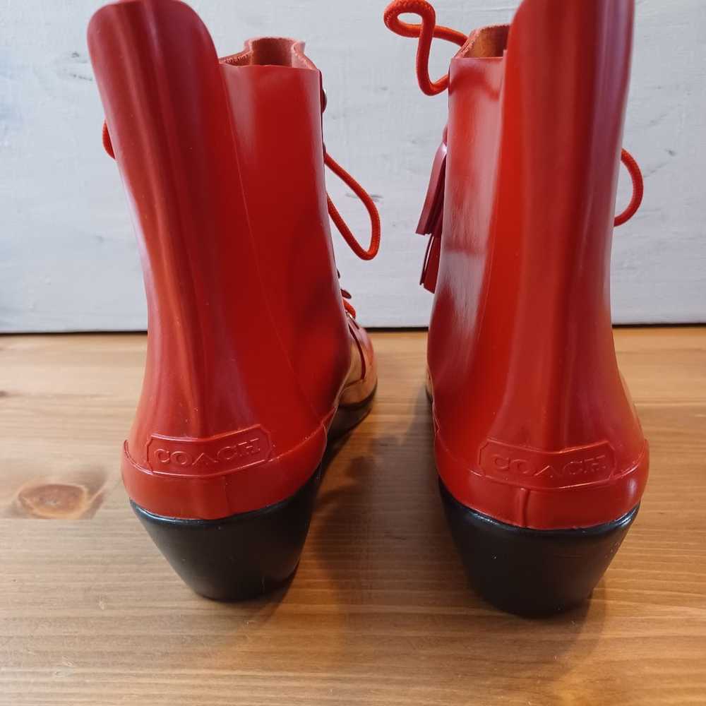 Coach Rain Boots Size US 5 Color Red Woman - image 3