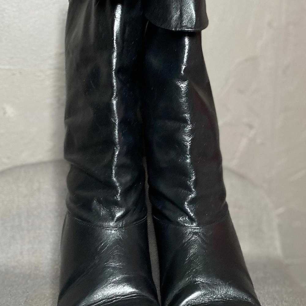 1970s Black Leather Boots by Cobbies size 8.5 wom… - image 4