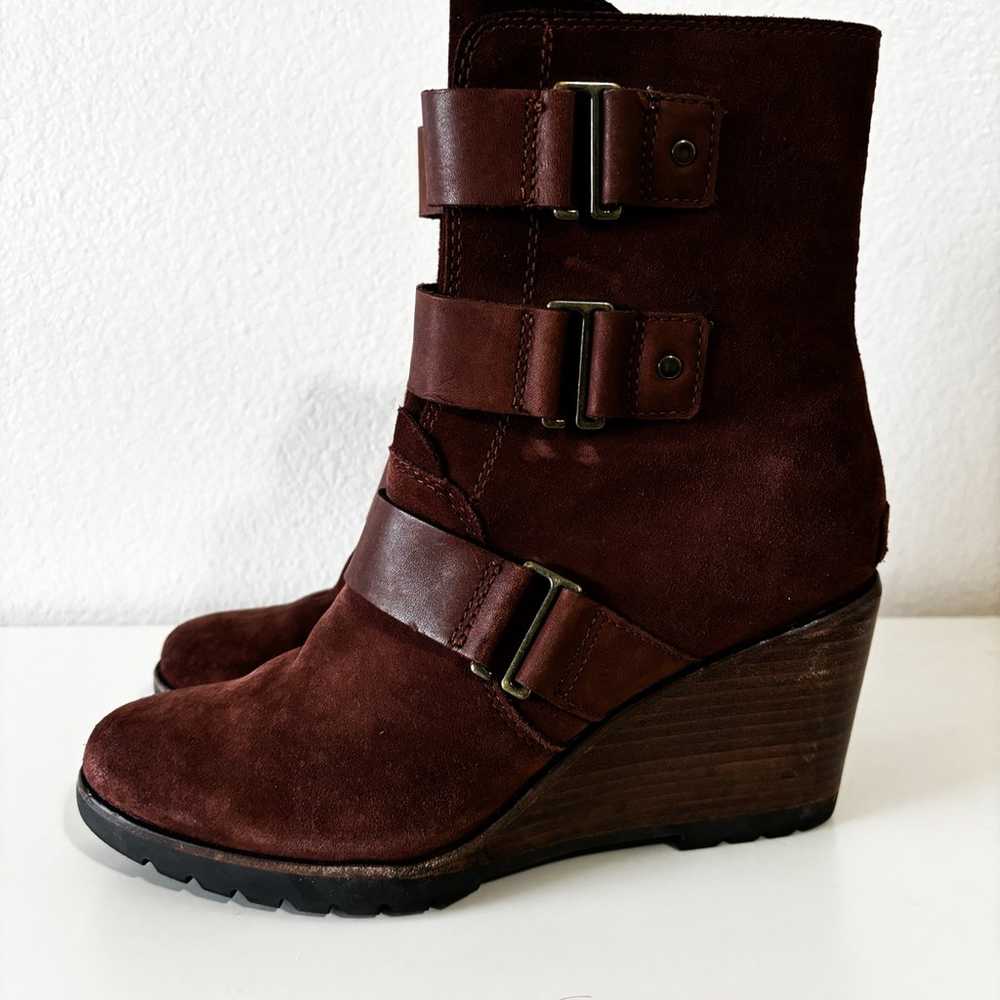 Sorel After Hours Wedge Ankle Bootie Brown Size 9 - image 3