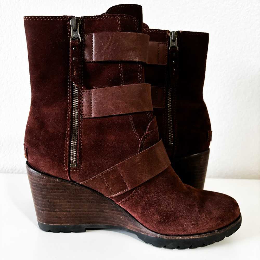 Sorel After Hours Wedge Ankle Bootie Brown Size 9 - image 4