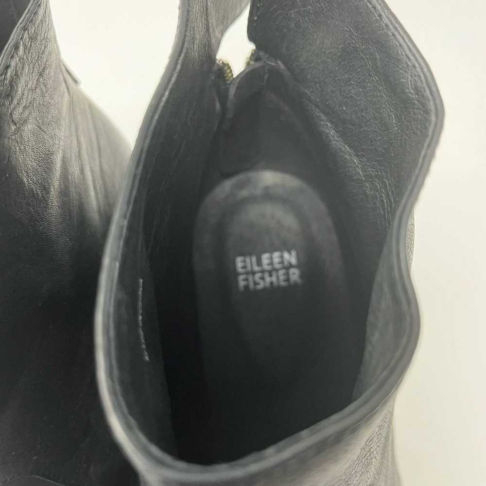 Eileen Fisher Harris Tumbled Leather Bootie Black… - image 12
