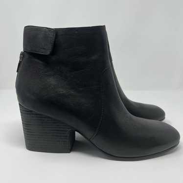 Eileen Fisher Harris Tumbled Leather Bootie Black… - image 1