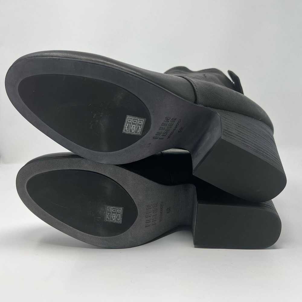 Eileen Fisher Harris Tumbled Leather Bootie Black… - image 8