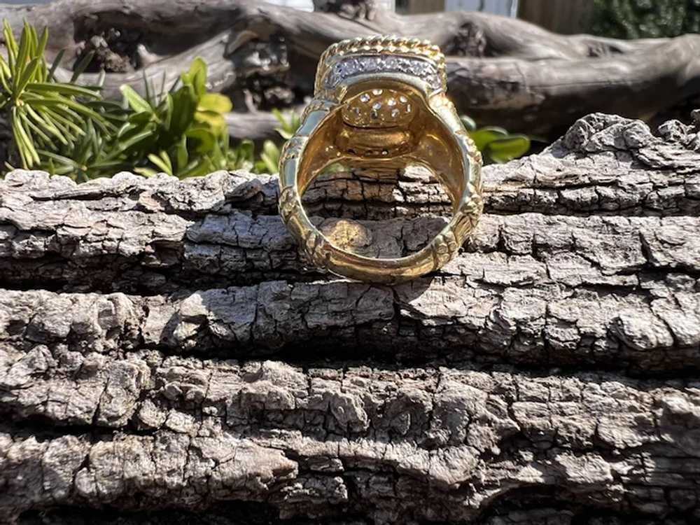 18K Yellow Gold Diamond Statement Ring - image 7