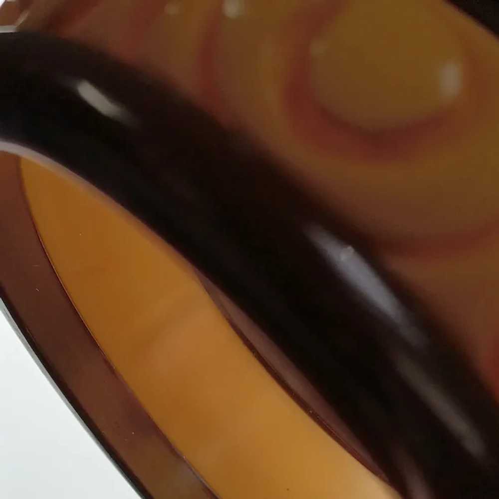 Layered carved Bakelite bangle butterscotch choco… - image 4