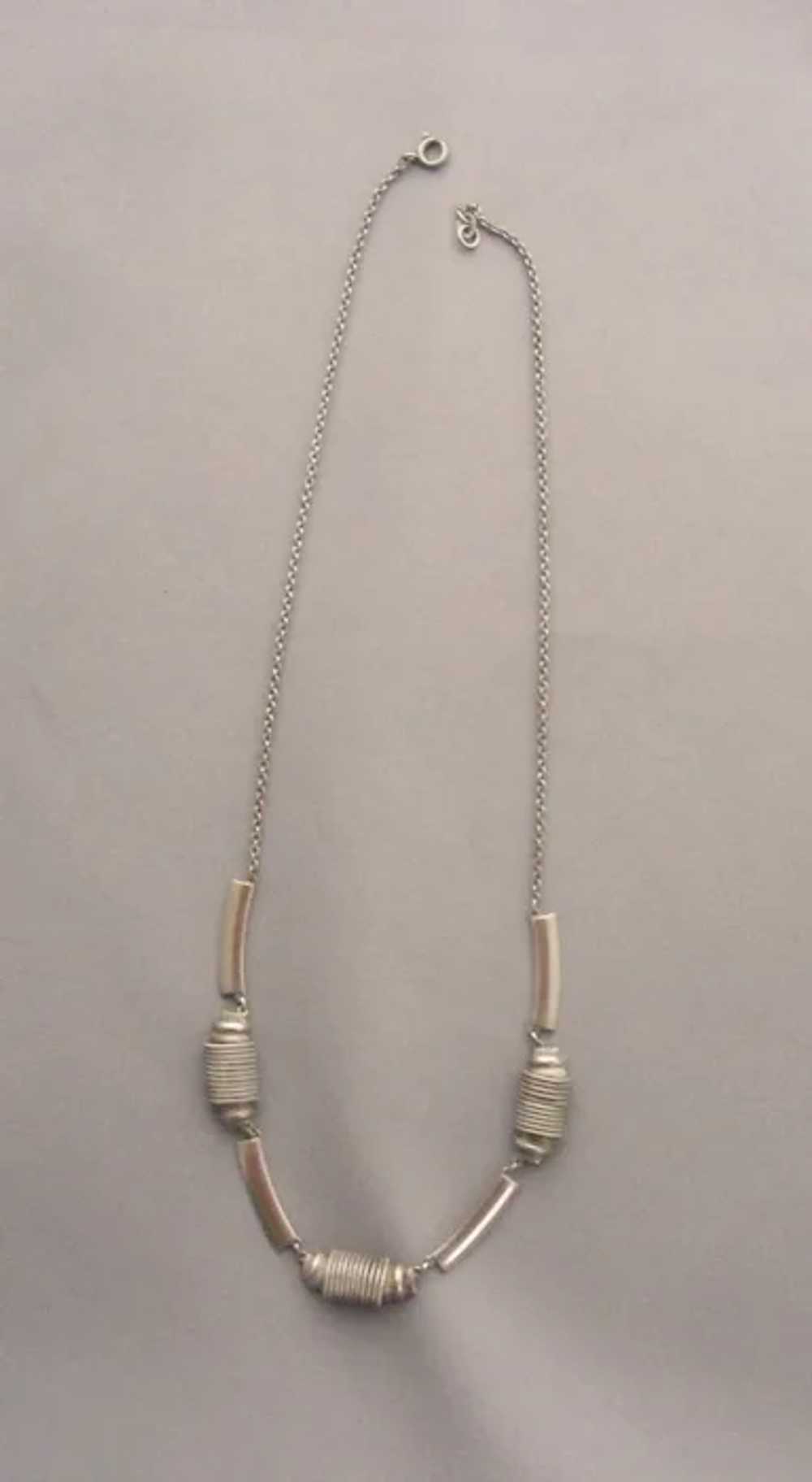 30s Mod Industrial Necklace German Geshutzt Plati… - image 2