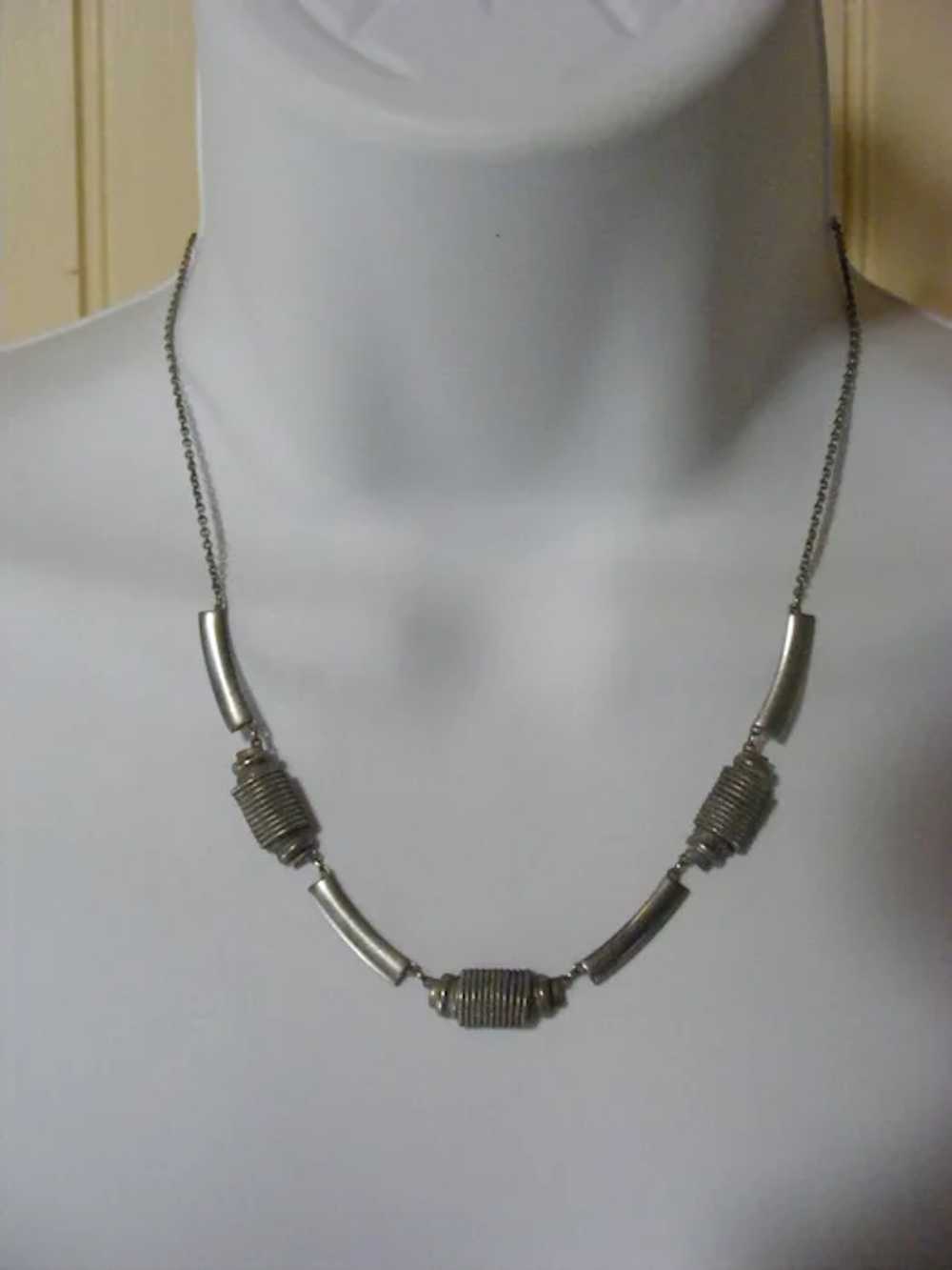 30s Mod Industrial Necklace German Geshutzt Plati… - image 7