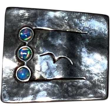 Signed Sterling and Opal Southwestern necklace - image 1
