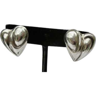 Sterling Silver Modernist Post Earrings - image 1