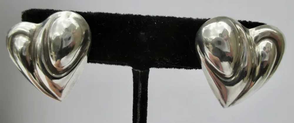 Sterling Silver Modernist Post Earrings - image 2