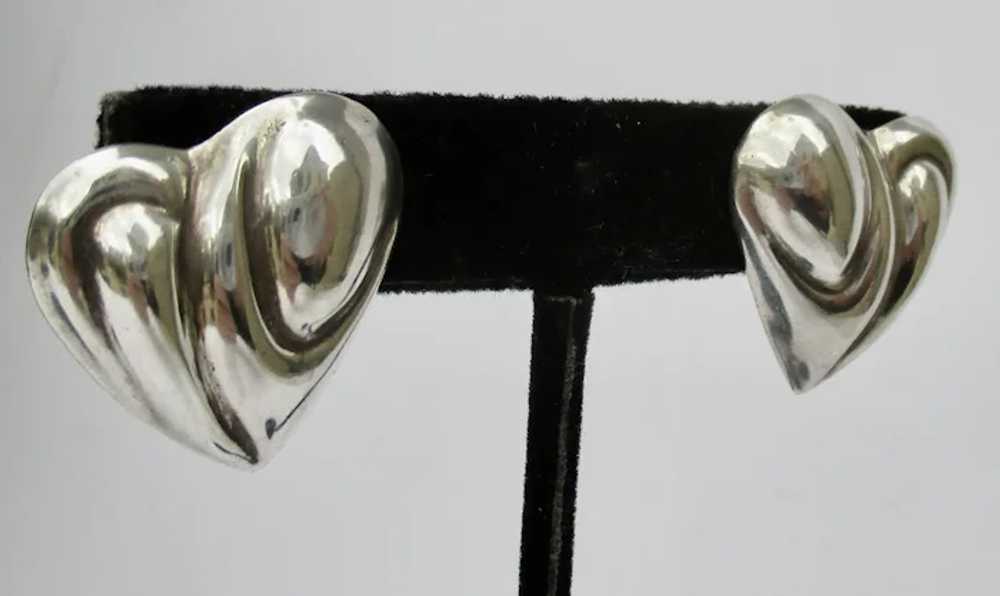 Sterling Silver Modernist Post Earrings - image 4