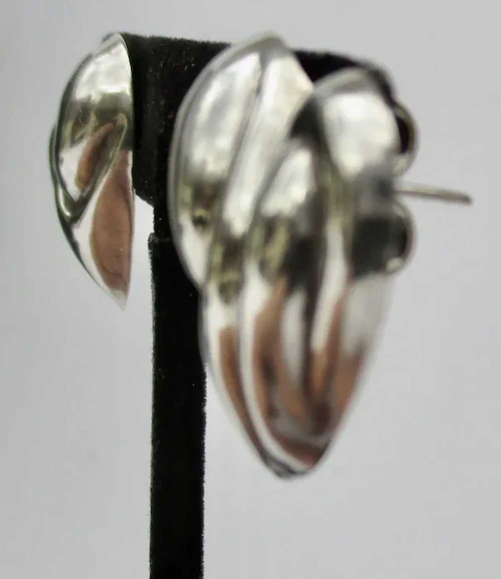 Sterling Silver Modernist Post Earrings - image 5