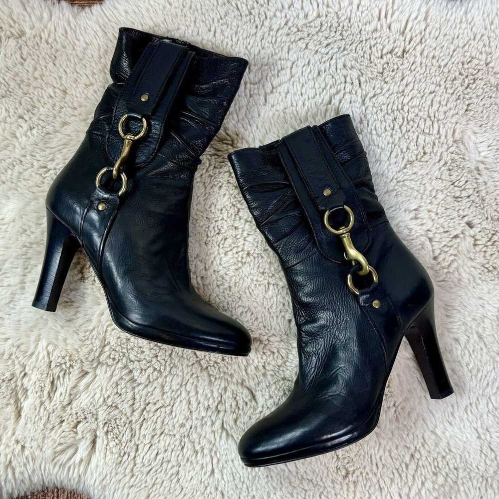Vintage Coach Torre Black Leather Slouched Boot w… - image 1