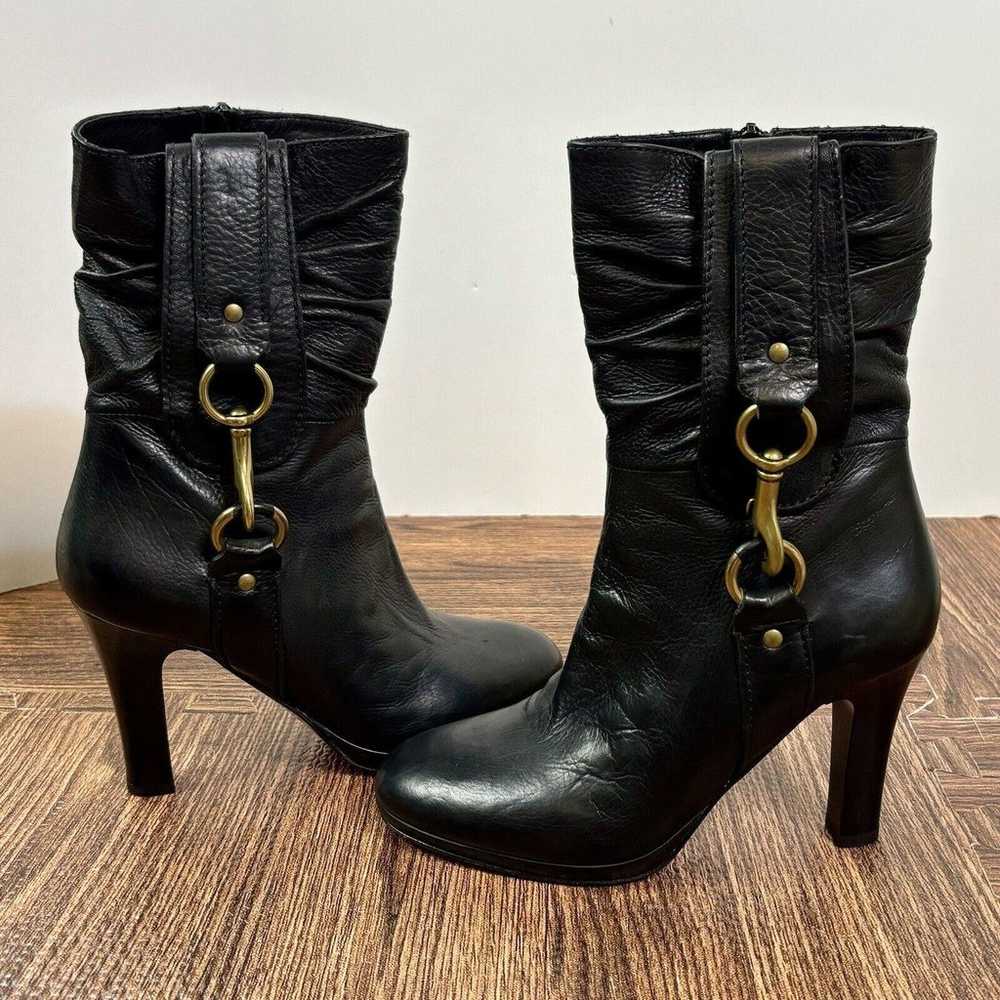 Vintage Coach Torre Black Leather Slouched Boot w… - image 2