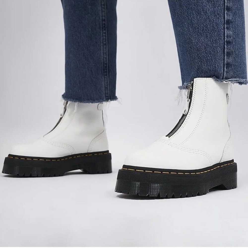 Dr Martens Women’s White Jetta Boots Leather Fron… - image 1