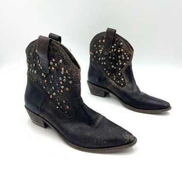Other MIA Western Studded Boots Brown Leather Ank… - image 1