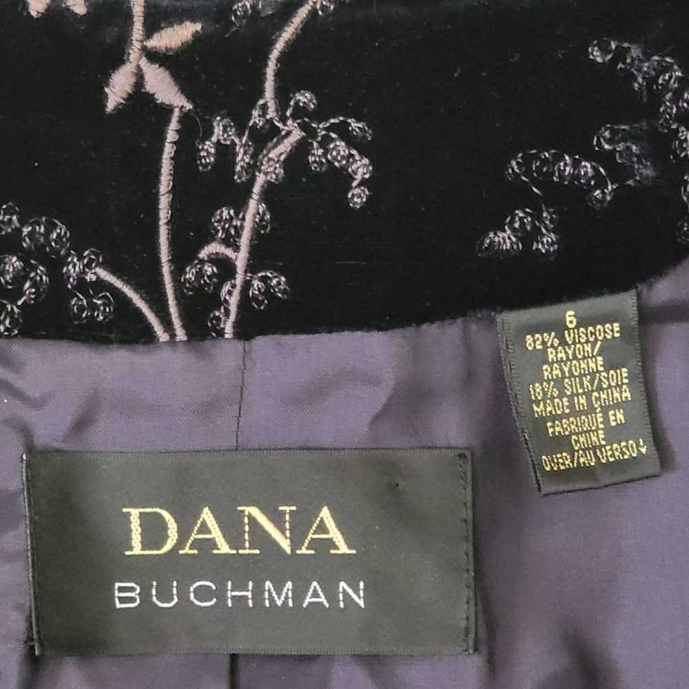 Designer Vintage Dana Buchman Black Velvet & Flor… - image 4