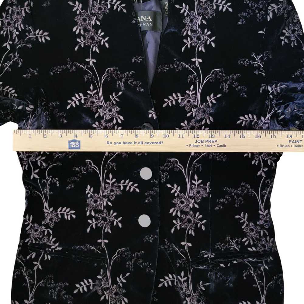 Designer Vintage Dana Buchman Black Velvet & Flor… - image 7