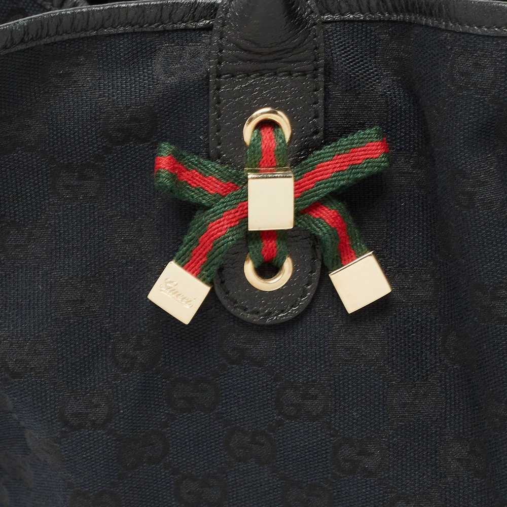 Gucci GUCCI Black GG Canvas and Leather Large Pri… - image 5