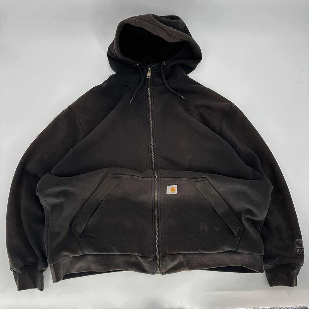 Carhartt Baggy vintage carhartt faded black hoodie - image 1