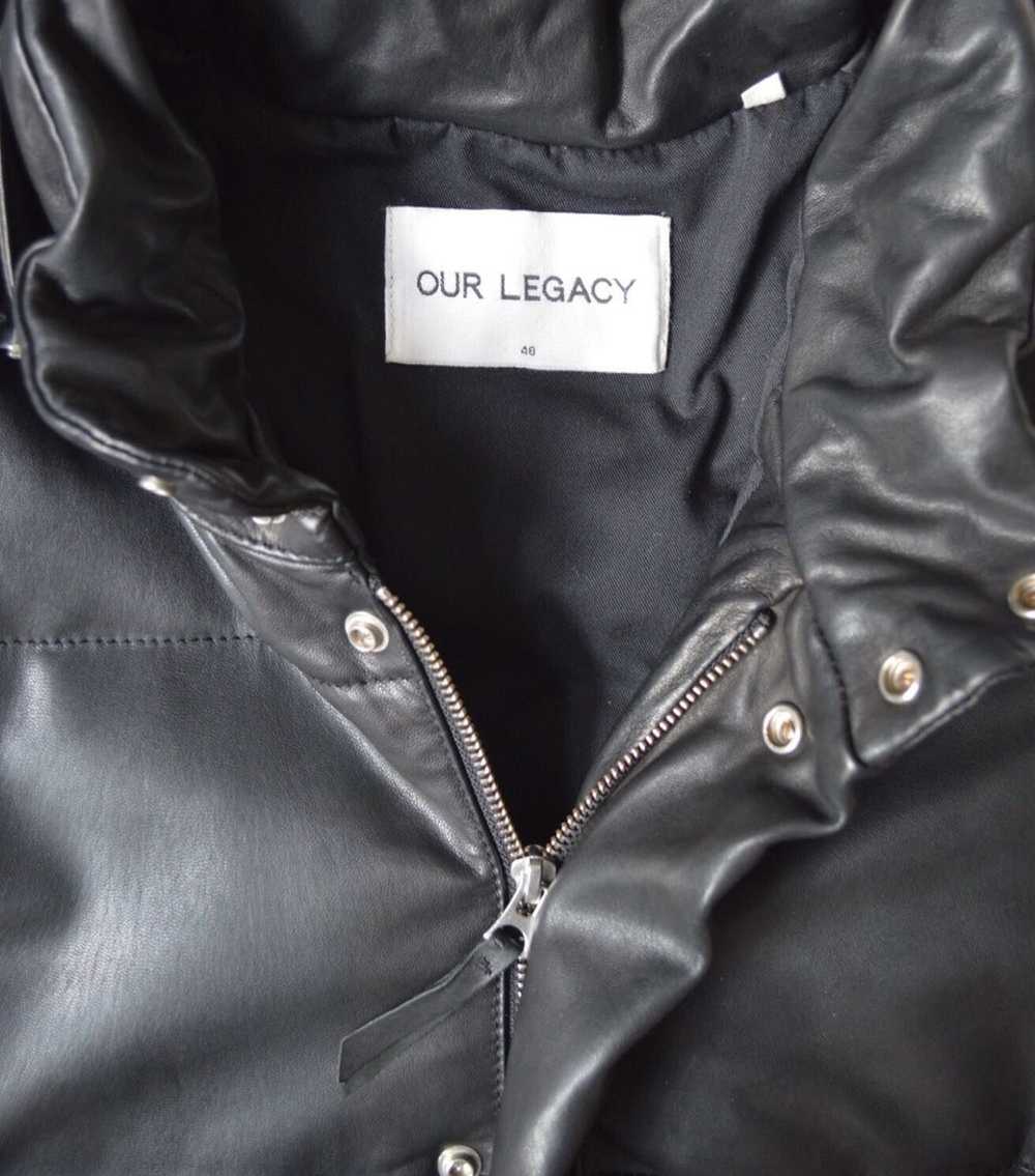 Our Legacy Black Leather Puffer Jacket - image 3