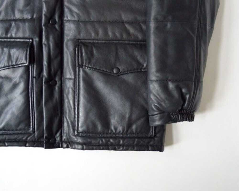 Our Legacy Black Leather Puffer Jacket - image 6