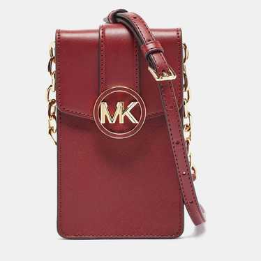 Michael Kors MICHAEL KORS Burgundy Leather Carmen… - image 1