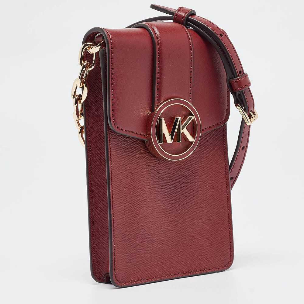 Michael Kors MICHAEL KORS Burgundy Leather Carmen… - image 3