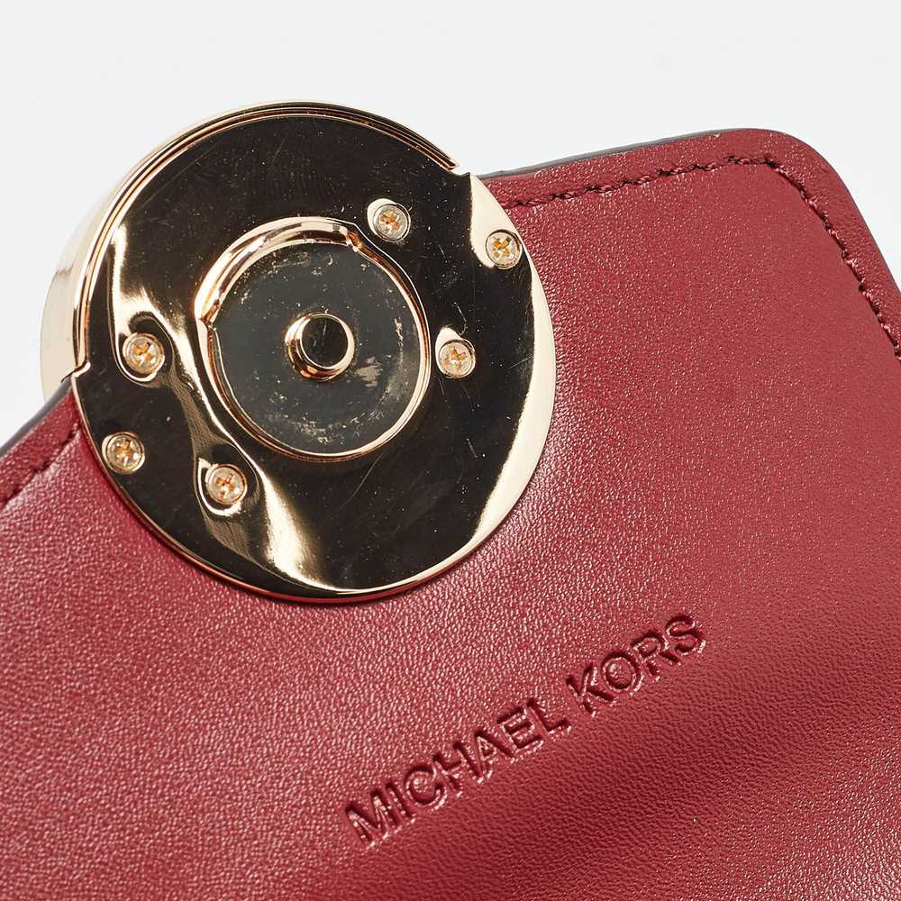 Michael Kors MICHAEL KORS Burgundy Leather Carmen… - image 8