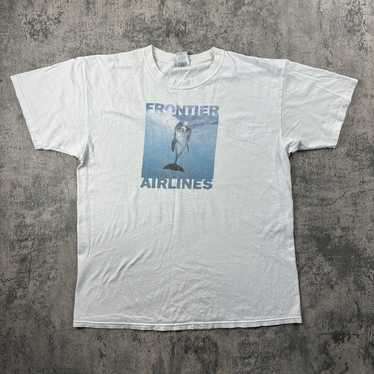 Anvil × Vintage Frontier Airlines Promo Dolphin T… - image 1