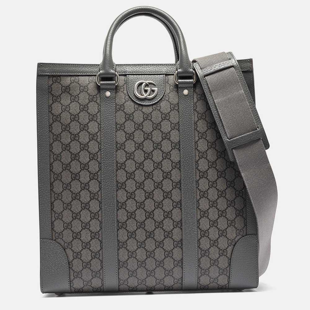 GUCCI Dark Grey GG Supreme Canvas Medium Ophidia … - image 1