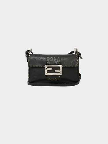 Fendi 2000s Black Calfskin Leather Selleria Mini M