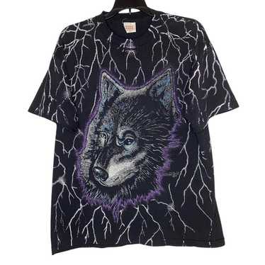 Vintage Vintage American Thunder Wolf AOP shirt - image 1