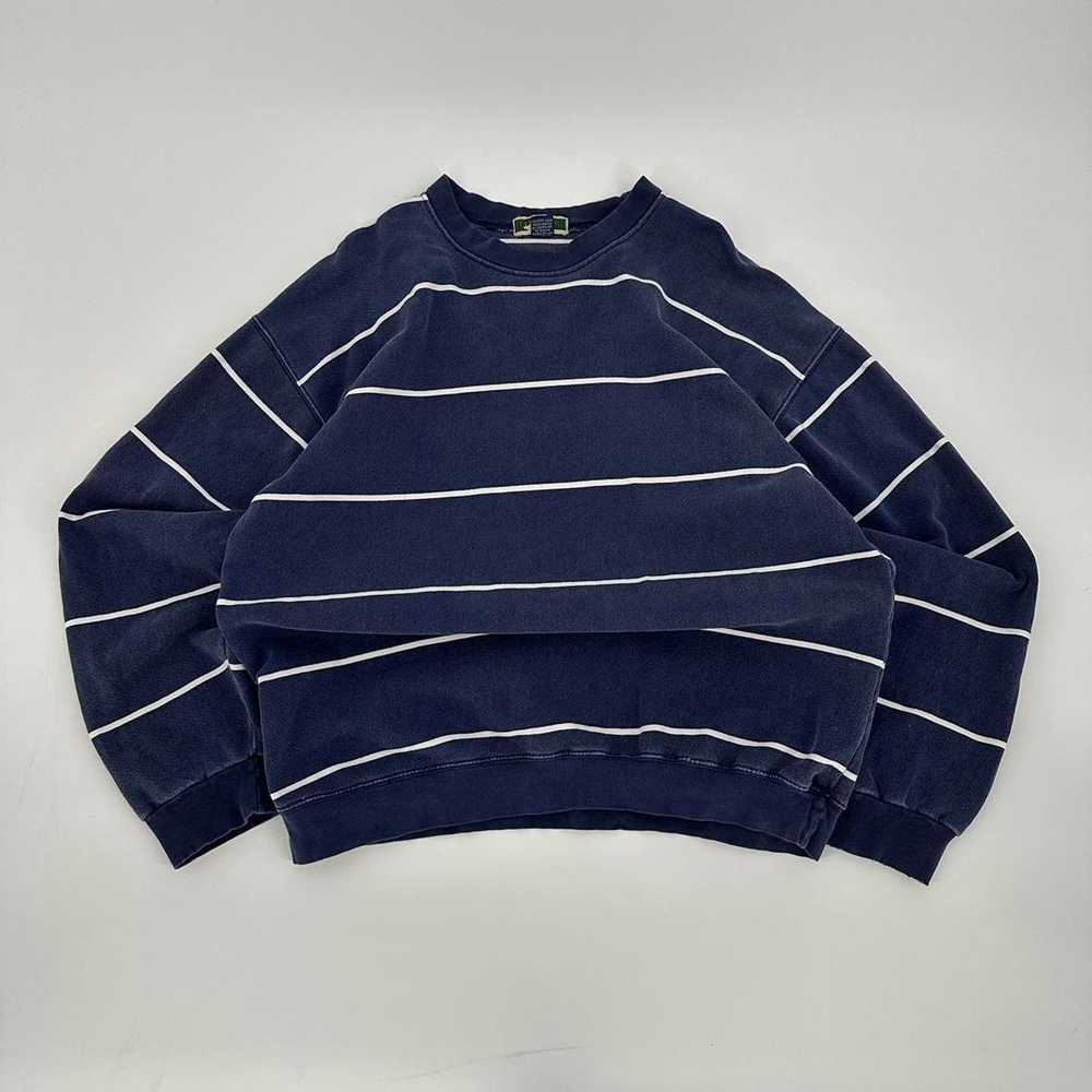 Vintage 90s baggy striped navy crew - image 2