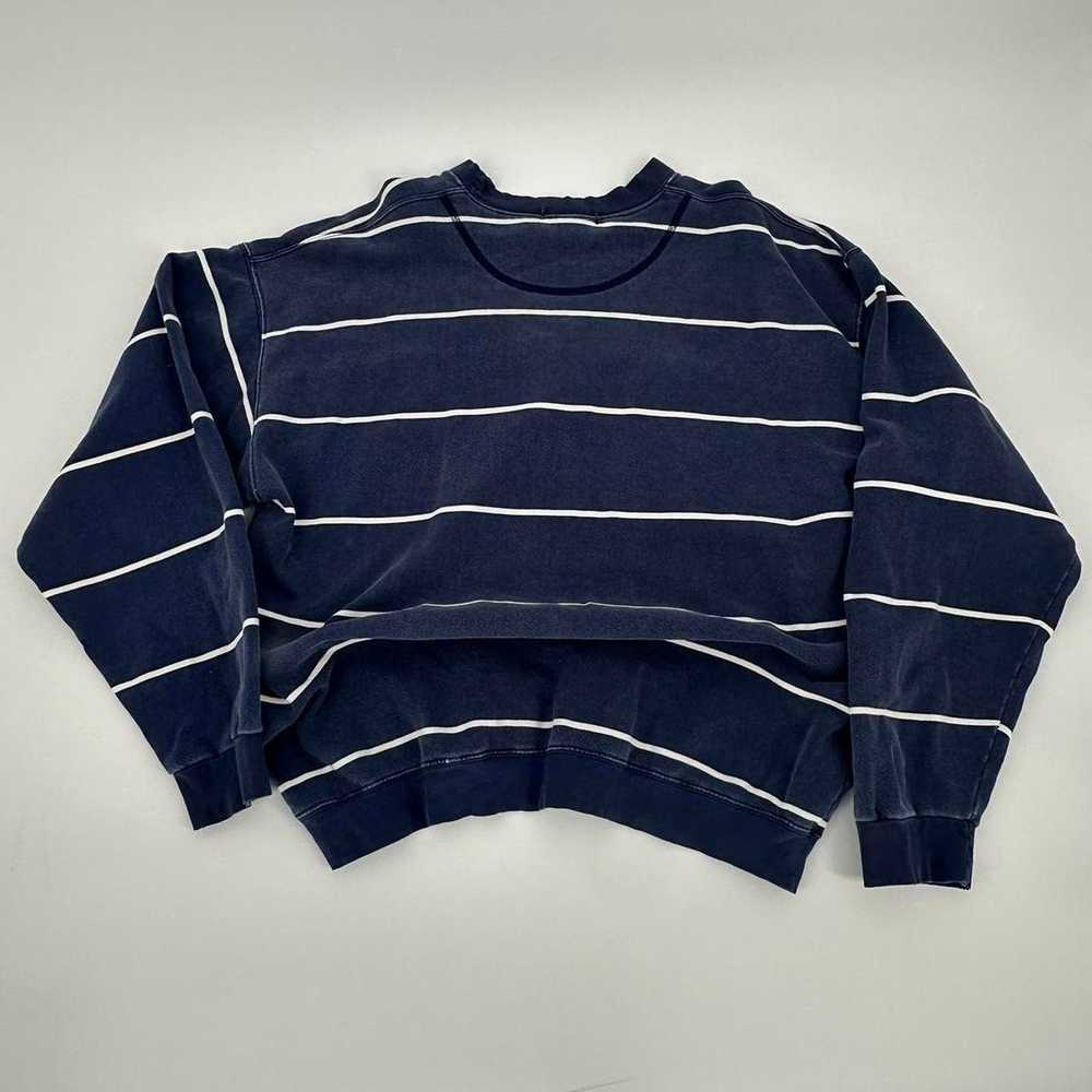 Vintage 90s baggy striped navy crew - image 3