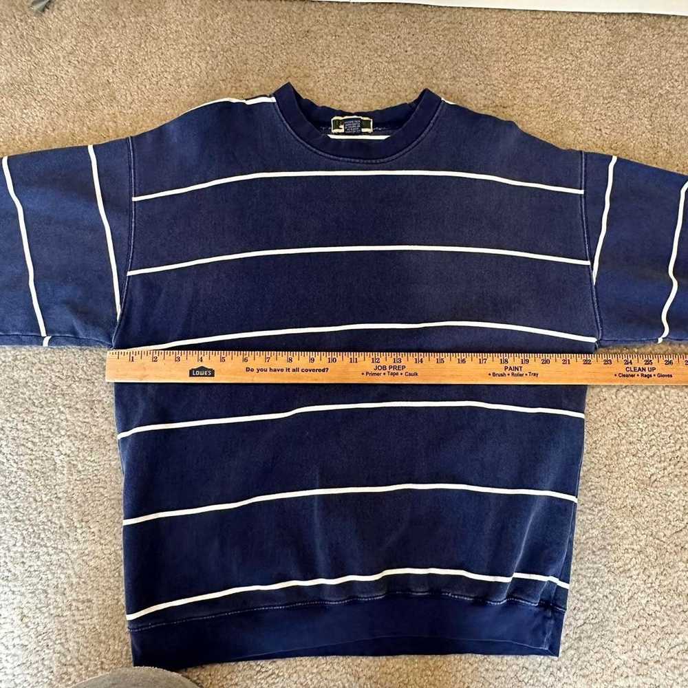 Vintage 90s baggy striped navy crew - image 5