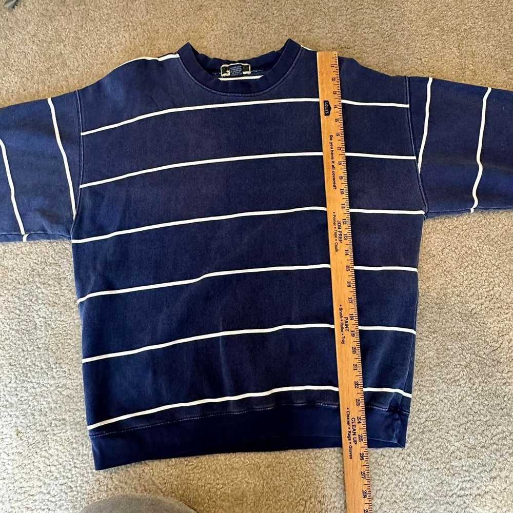 Vintage 90s baggy striped navy crew - image 6