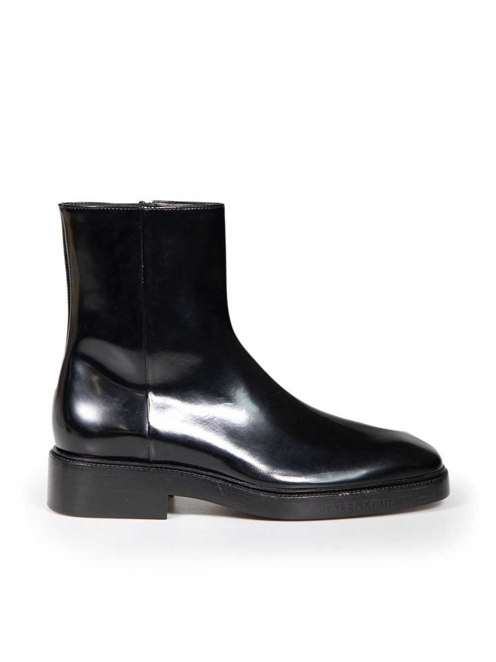 Balenciaga Black Leather Light Up LED Logo Boots - image 1