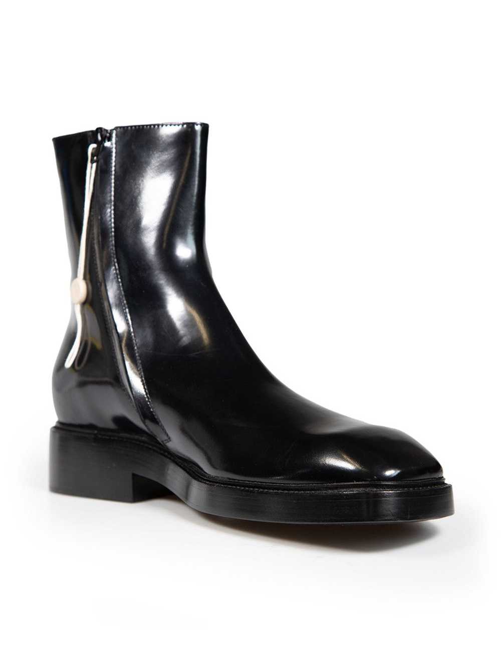 Balenciaga Black Leather Light Up LED Logo Boots - image 2