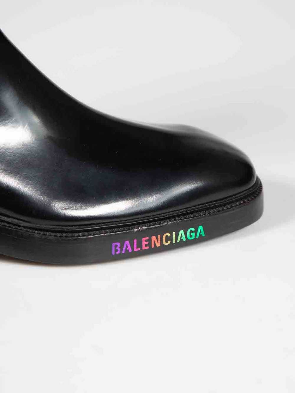 Balenciaga Black Leather Light Up LED Logo Boots - image 5