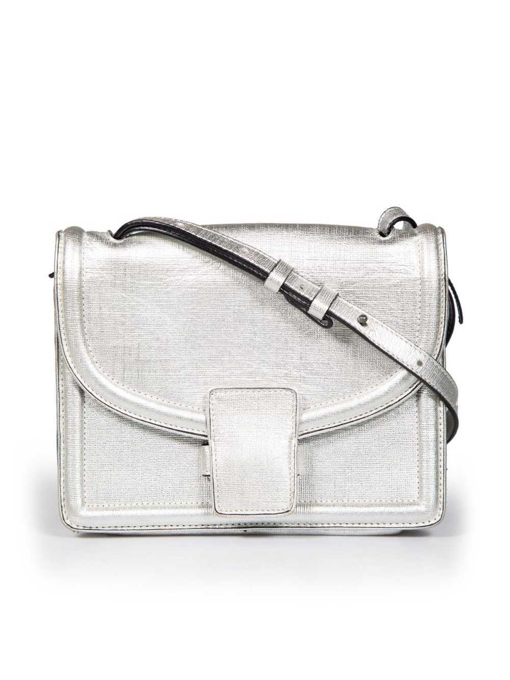 Dries Van Noten Silver Leather Flap Crossbody Bag - image 1