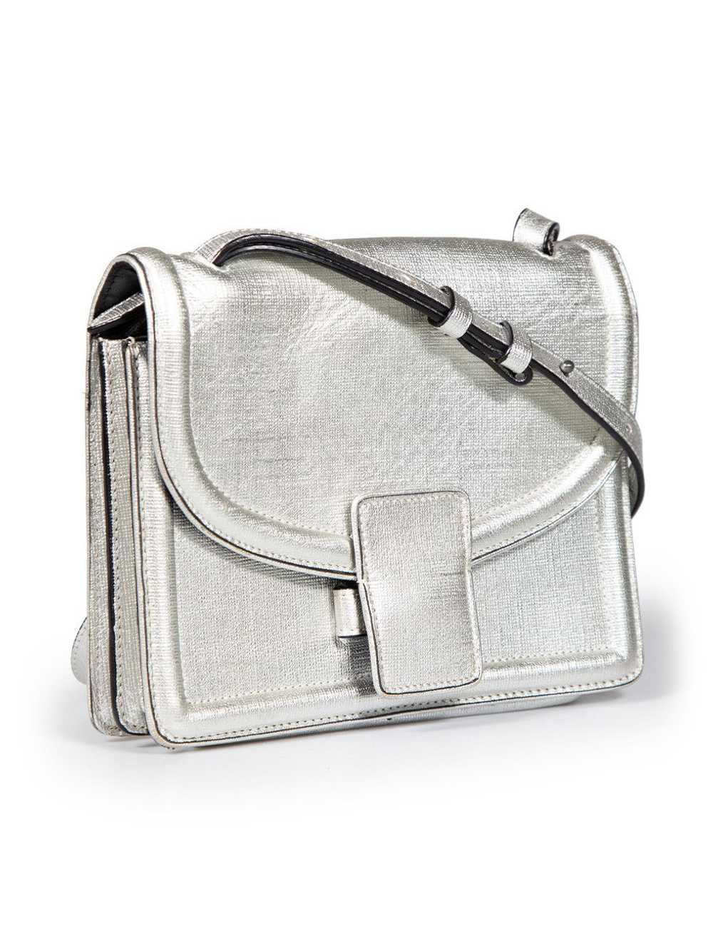 Dries Van Noten Silver Leather Flap Crossbody Bag - image 2