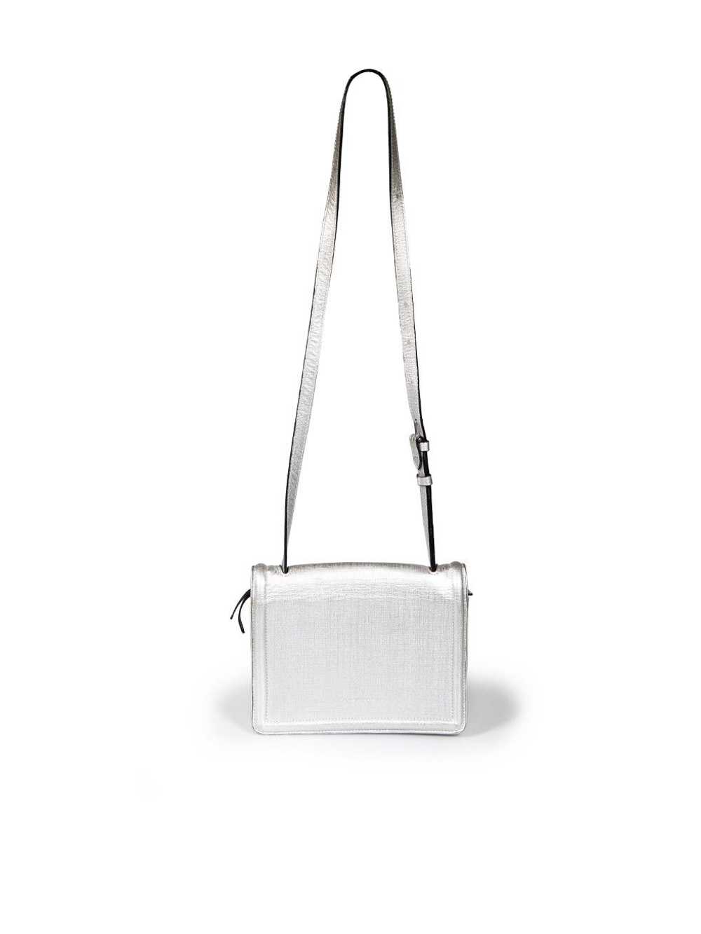 Dries Van Noten Silver Leather Flap Crossbody Bag - image 3