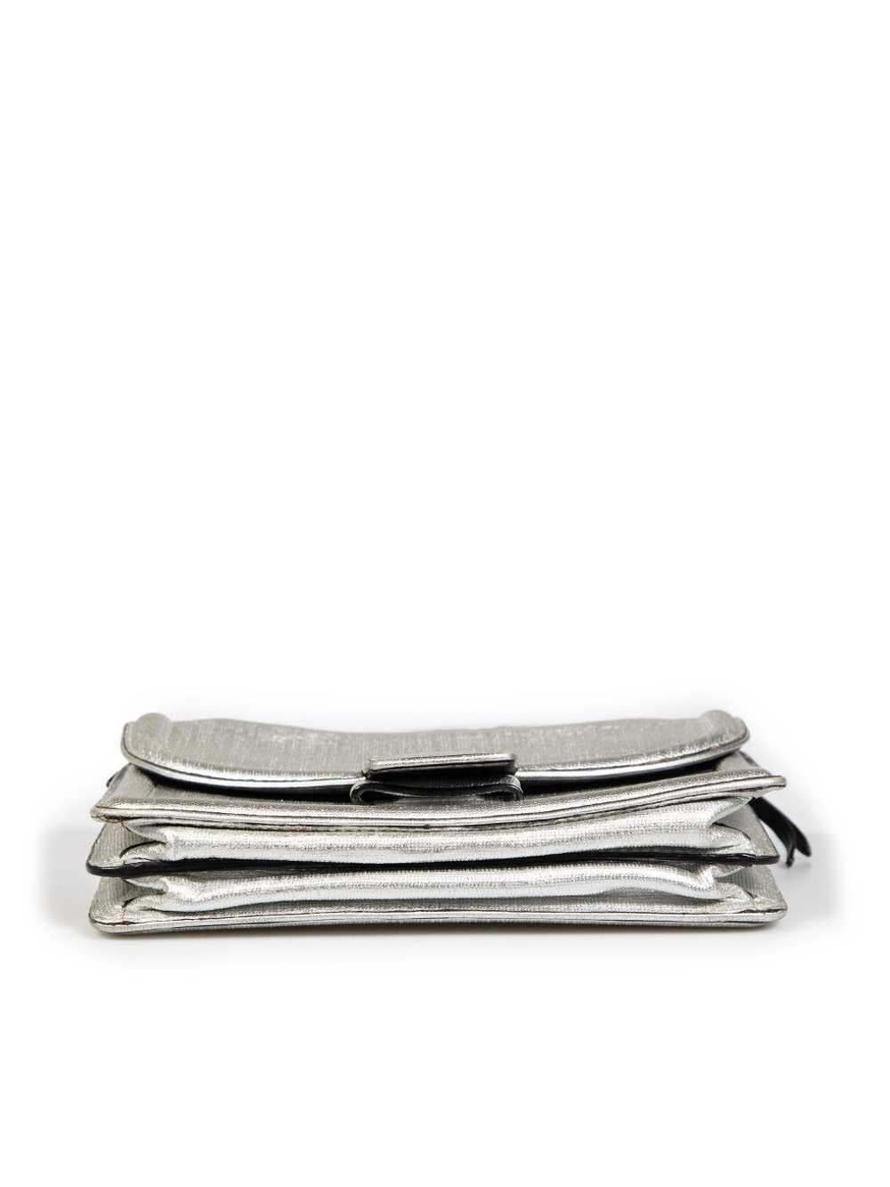 Dries Van Noten Silver Leather Flap Crossbody Bag - image 4