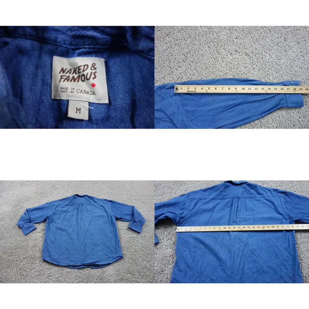 Vintage Naked & Famous Shirt Womens Medium Blue B… - image 4