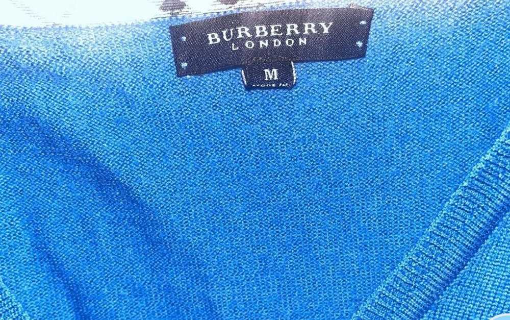 Burberry Burberry London v neck blue cashmere swe… - image 7